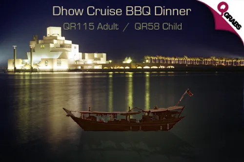 For QR58 Child/QR115 Adult, Float & Feast on a Dhow BBQ Dinner Cruise on Thursday Oct 10th, 2013! (QR115/QR230 Value)